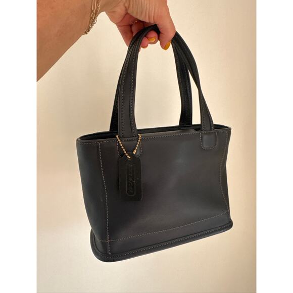 Coach Vintage Bleeker Mini Tote Bucket Bag in Black Leather 9308 - Picture 1 of 11